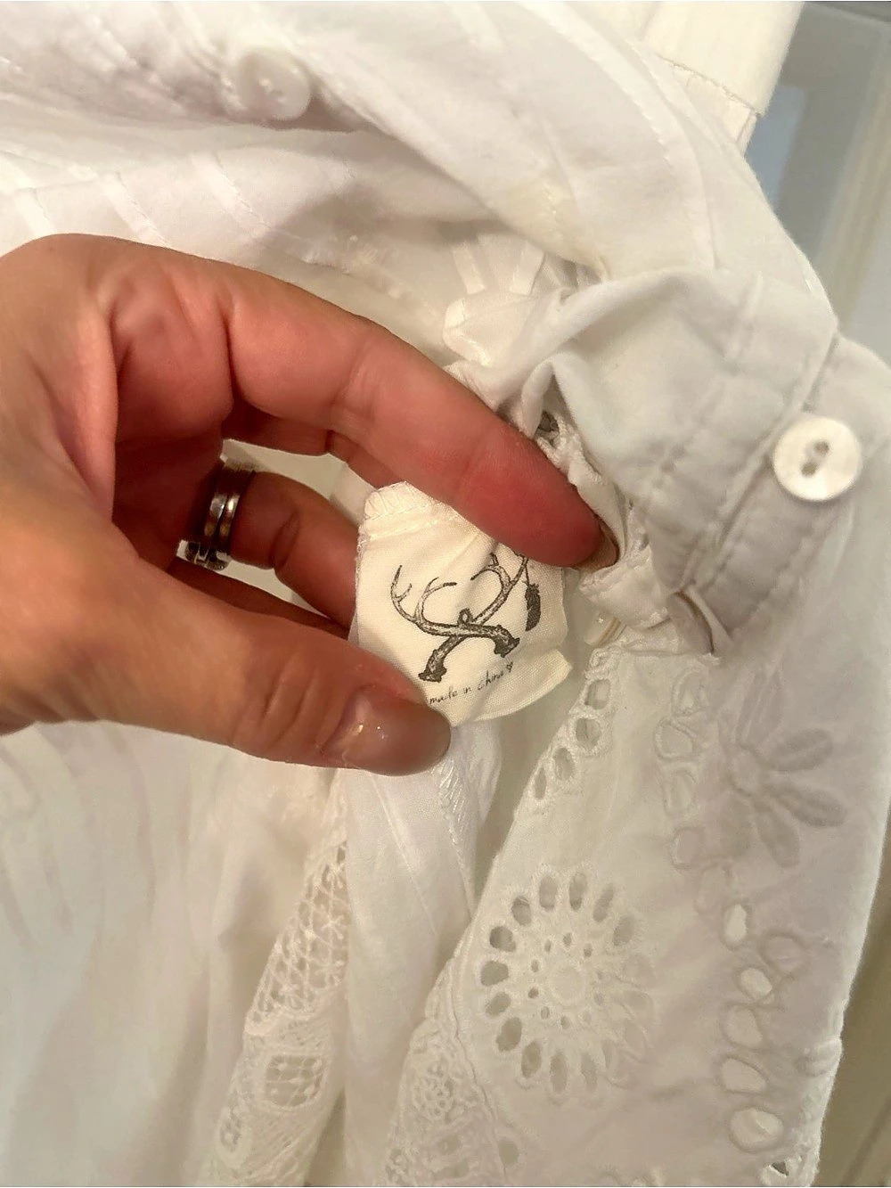 Spell & The Gypsy Saharan Embroidered Eyelet Maxi Dress in White Size Large - Picture 11 of 11